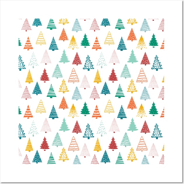 Doodle Christmas Trees Wall Art by Sandra Hutter Designs